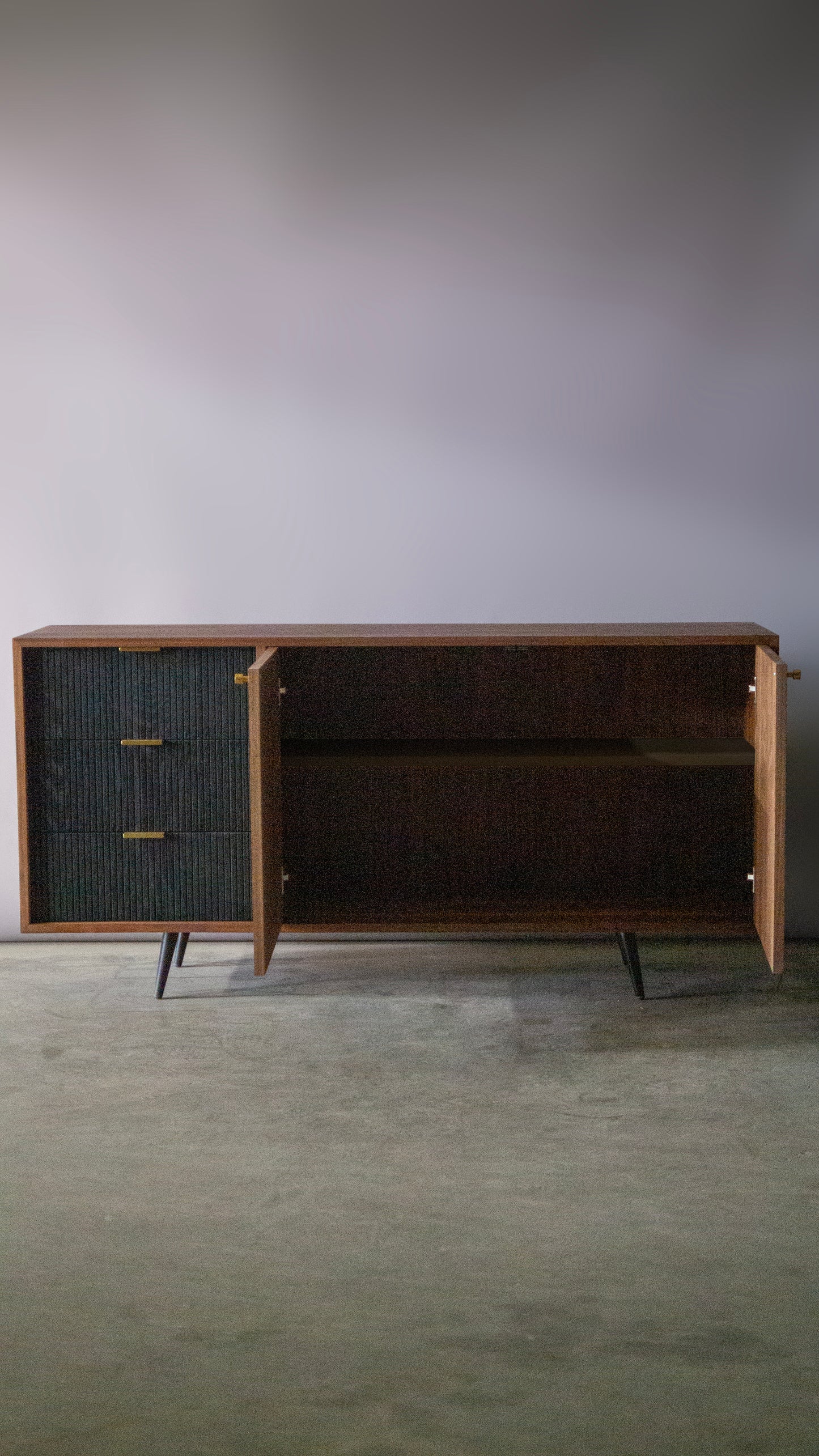 Mid-Sized Mid-Century Inspired Credenza
