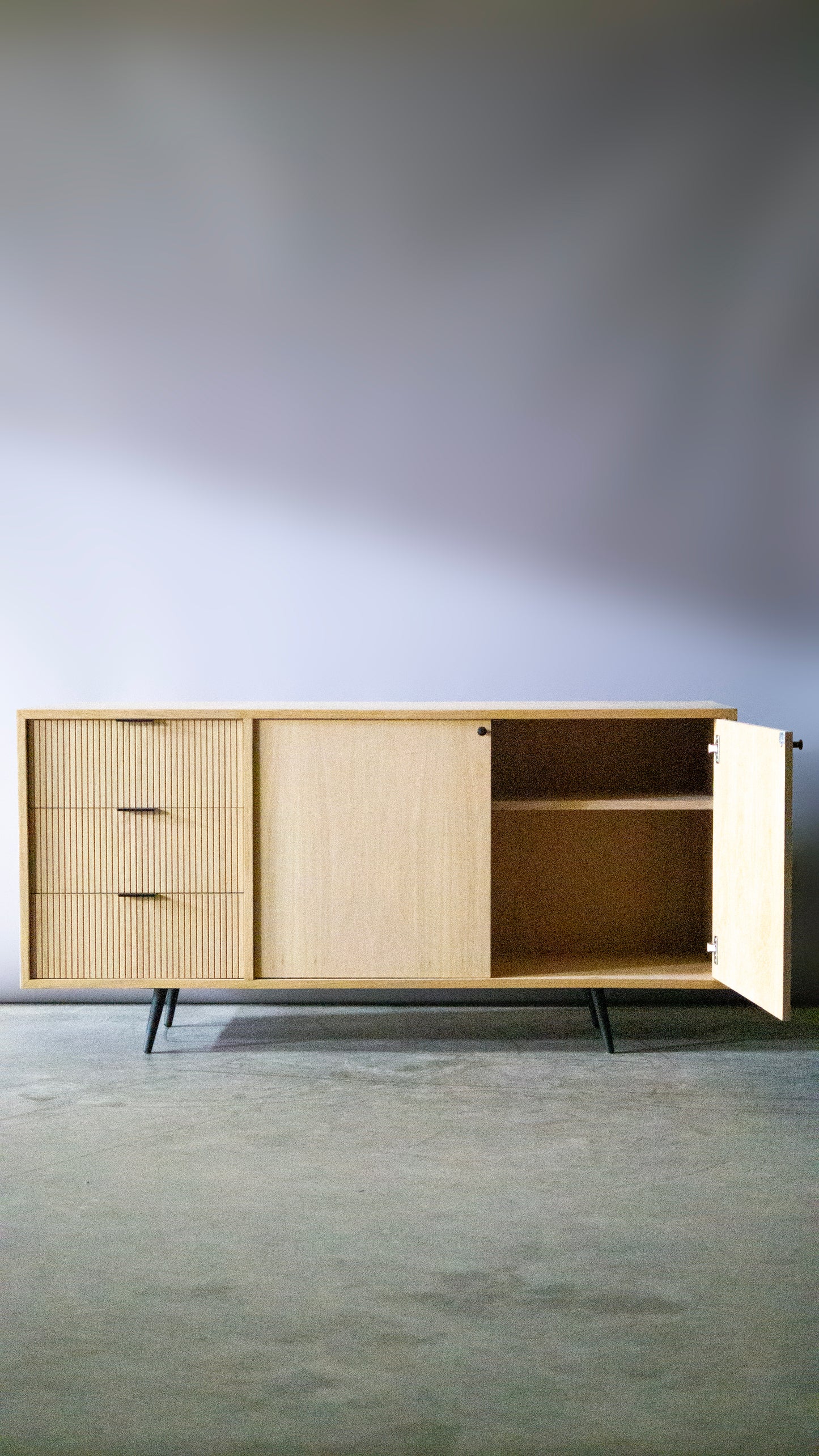 Mid-Sized Mid-Century Inspired Credenza