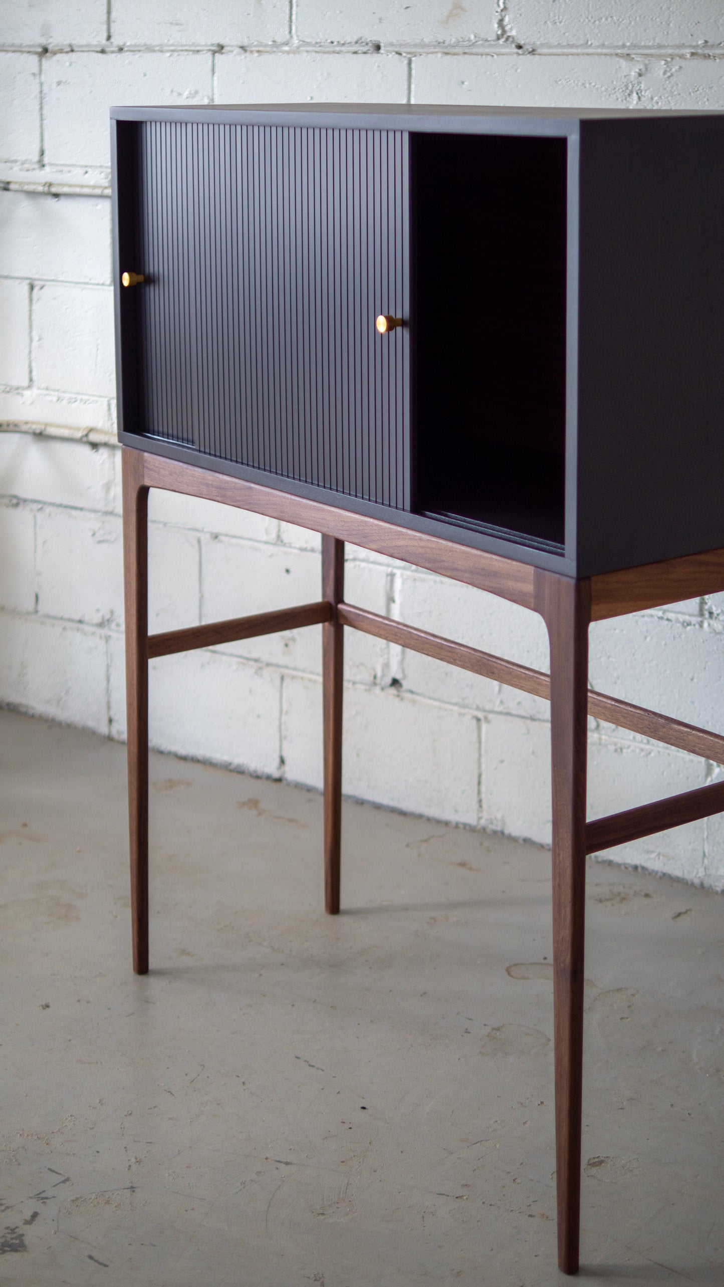 Handcrafted Record or Liquor High Cabinet (MCM Inspired)