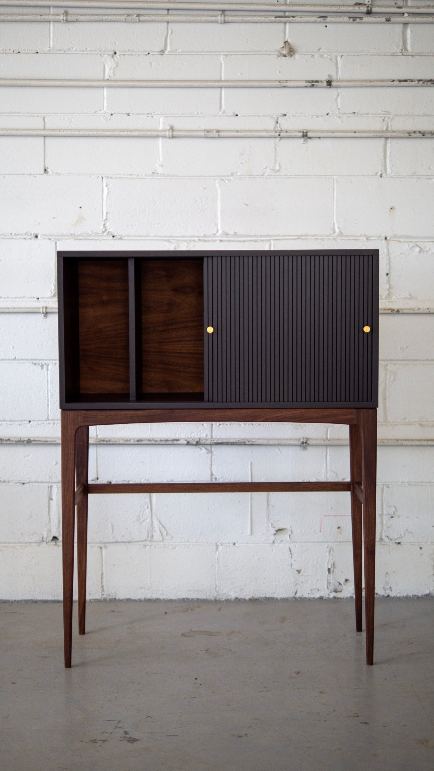Handcrafted Record or Liquor High Cabinet (MCM Inspired)