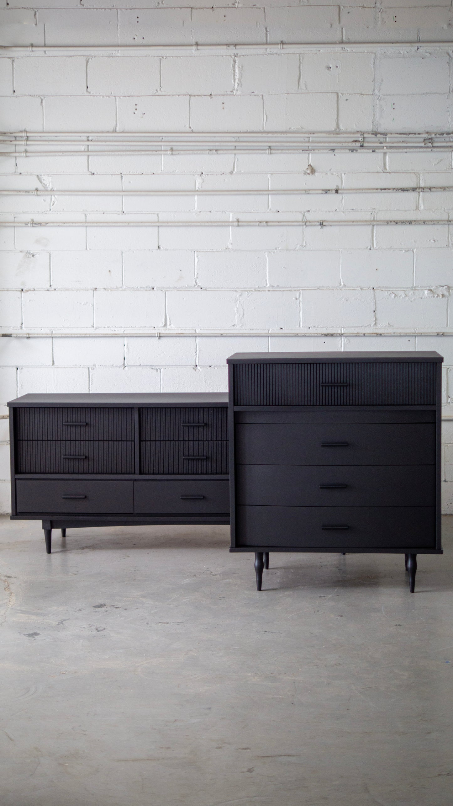 All-Black MCM Tallboy Dresser
