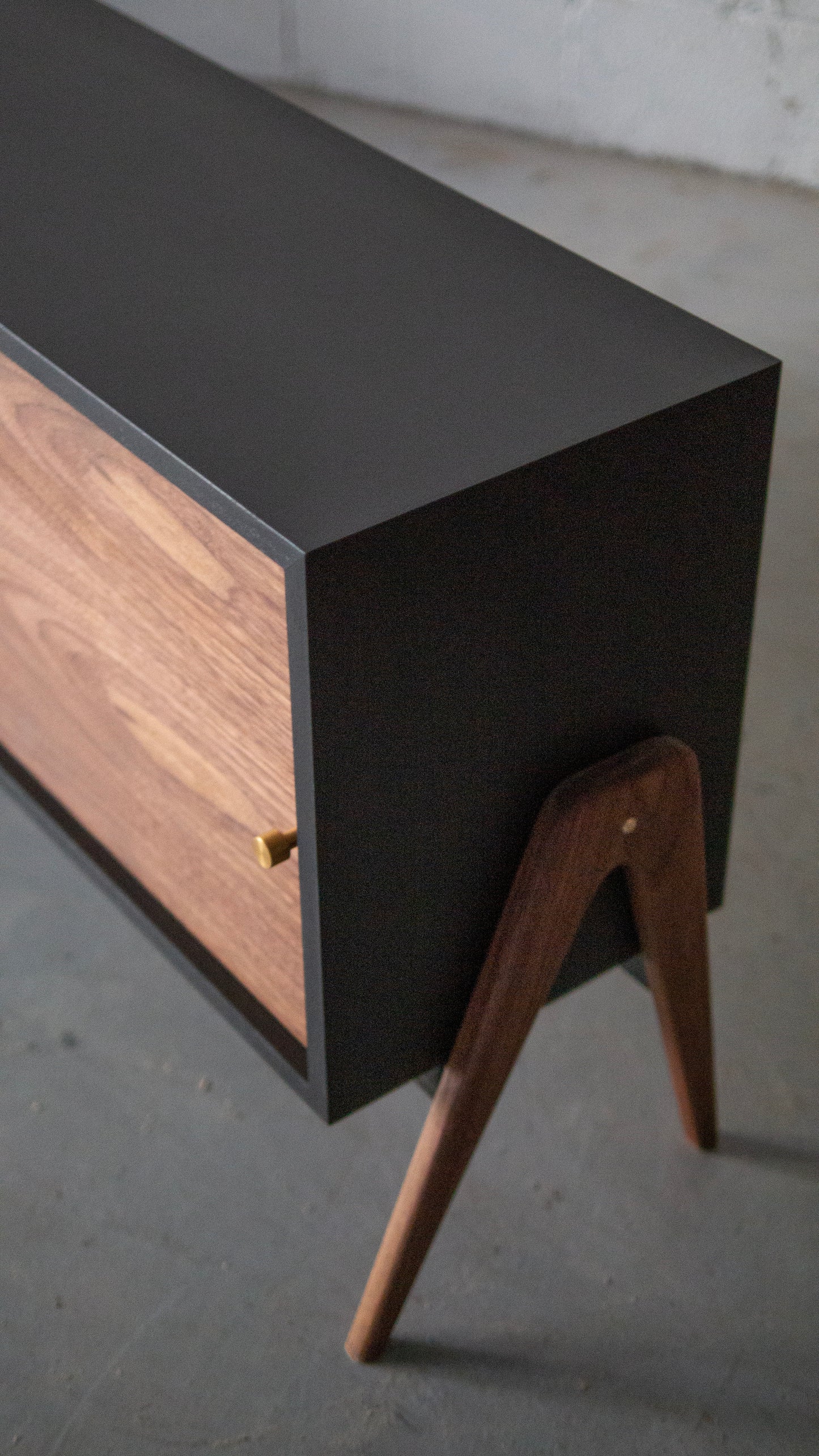 Black and Walnut MCM Media Console