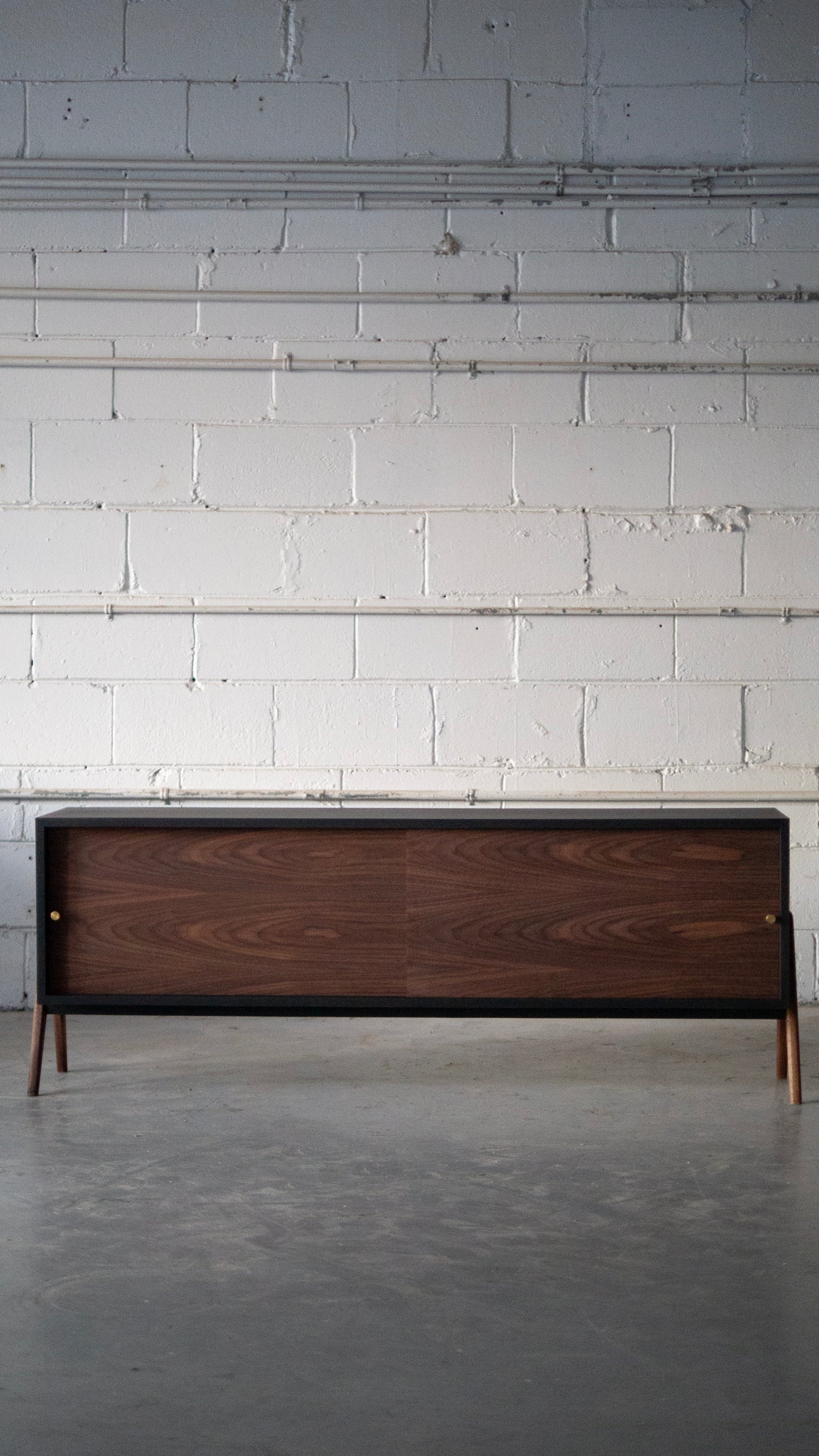 Black and Walnut MCM Media Console