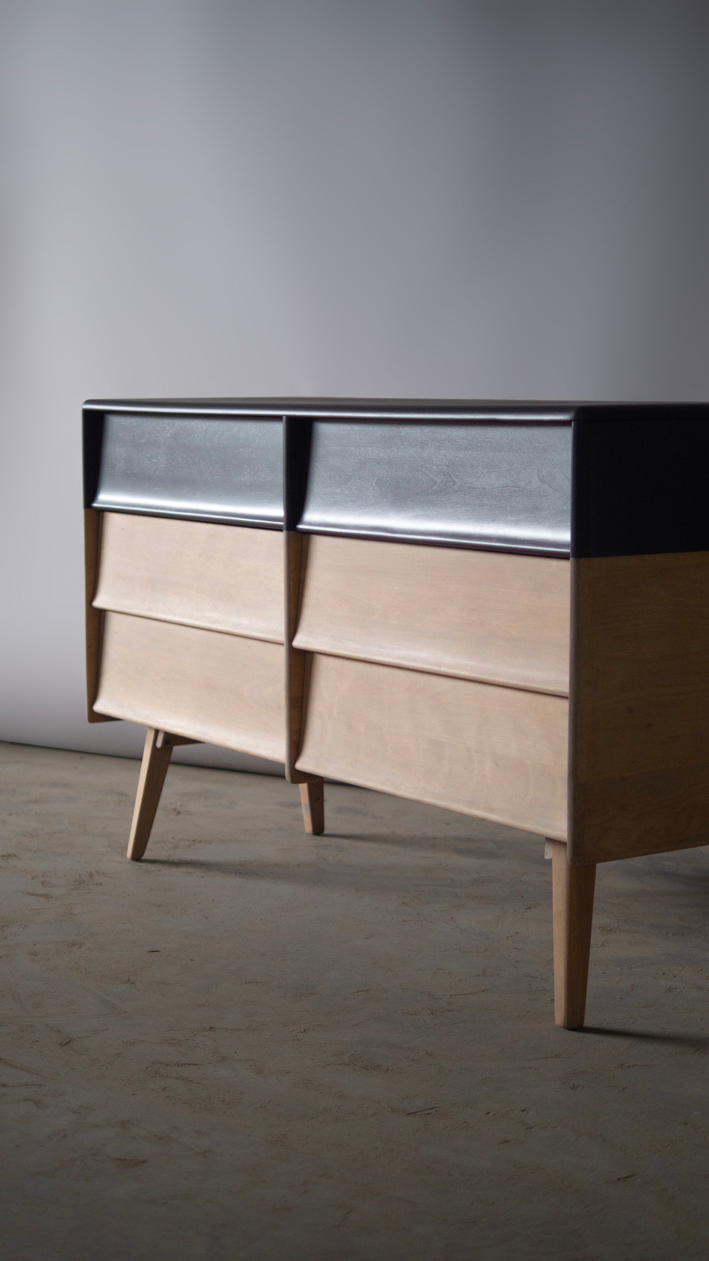 Rustic Mid Century Solid Maple Dresser