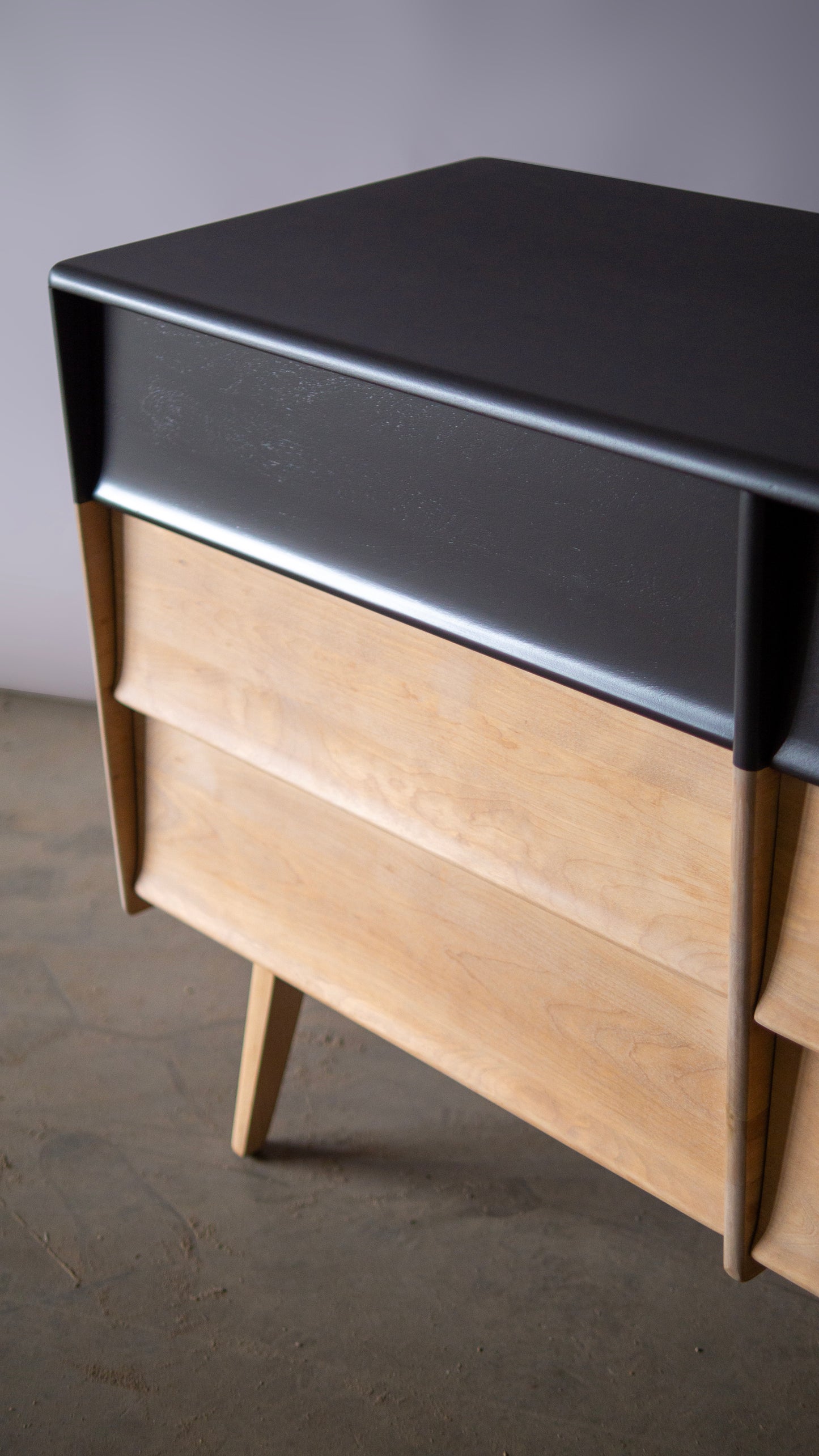 Rustic Mid Century Solid Maple Dresser