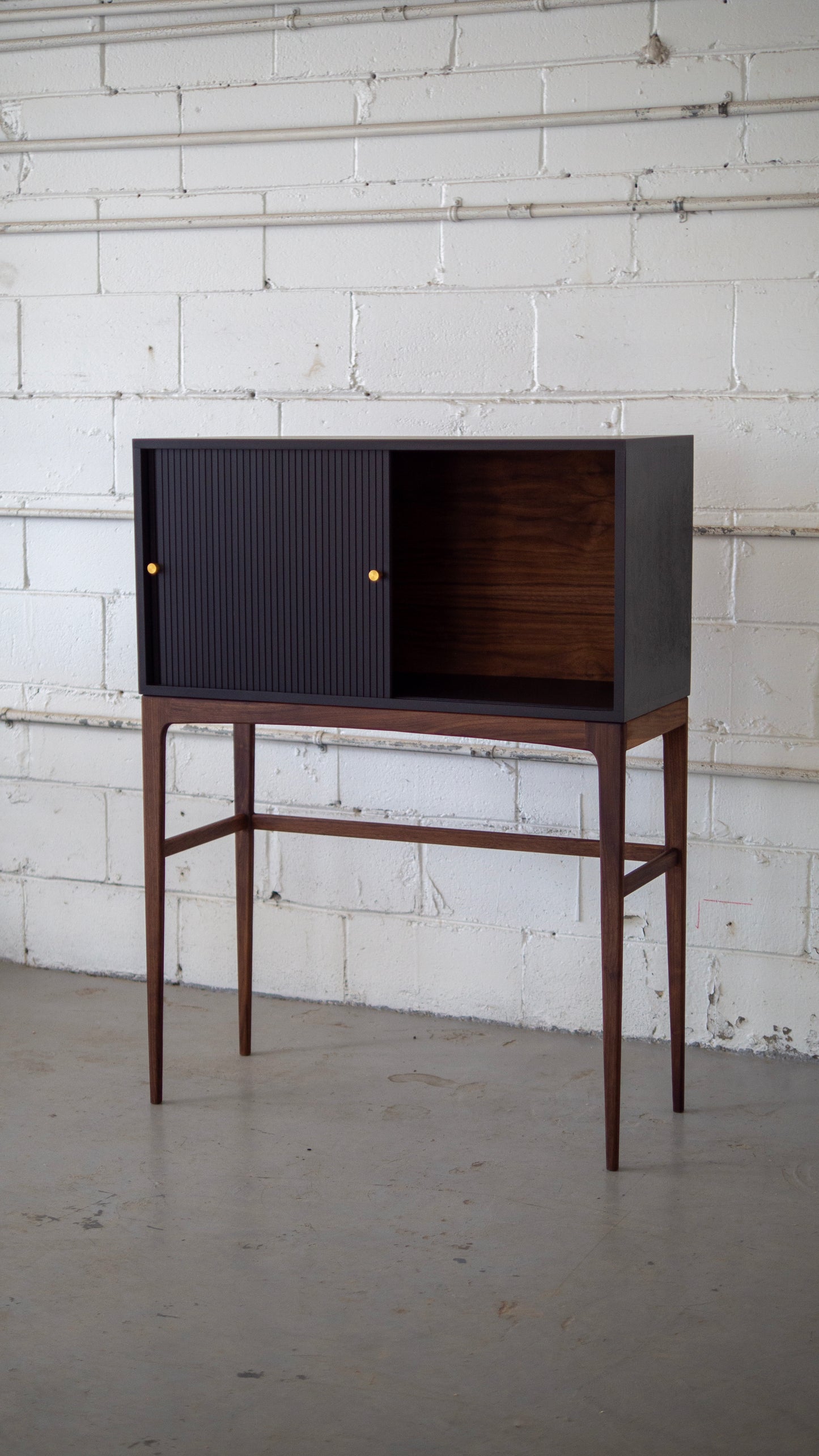 Handcrafted Record or Liquor High Cabinet (MCM Inspired)