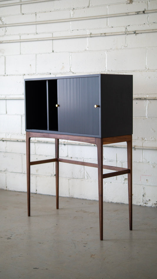 Handcrafted Record or Liquor High Cabinet (MCM Inspired)