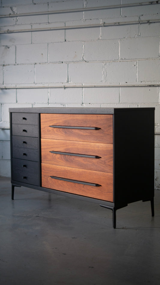 MCM 6 Drawer Walnut Dresser