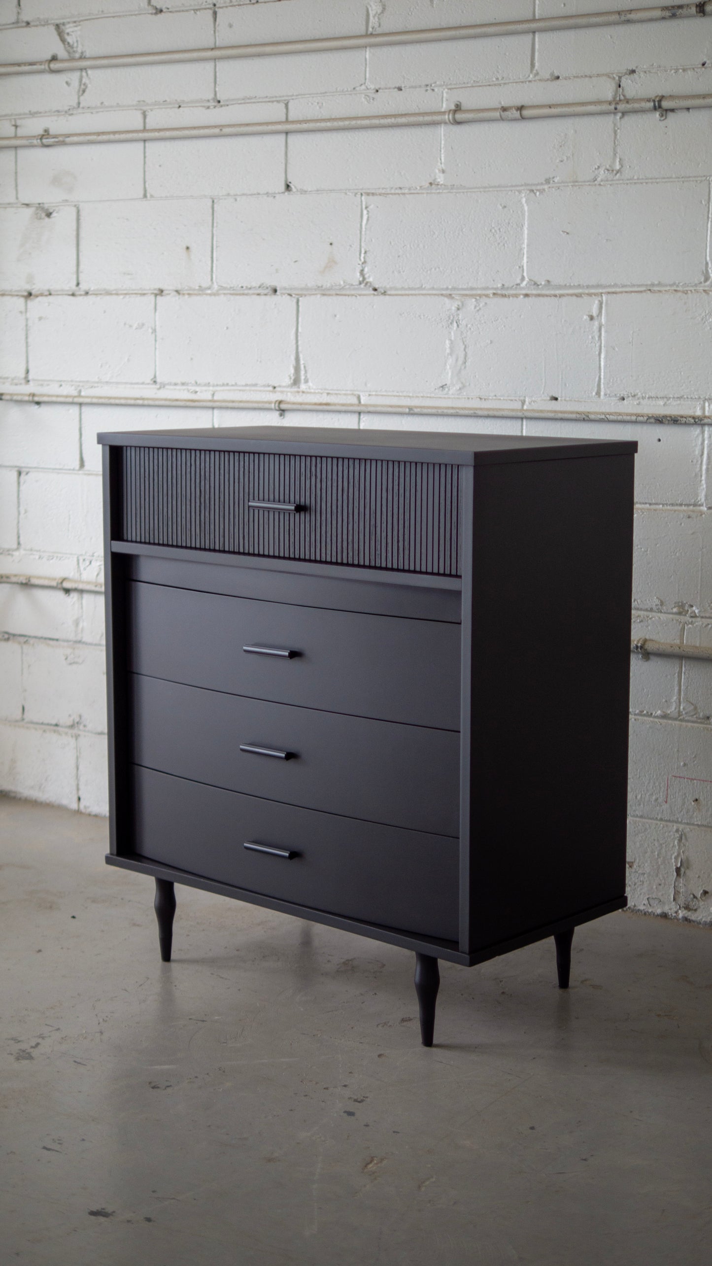 All-Black MCM Tallboy Dresser