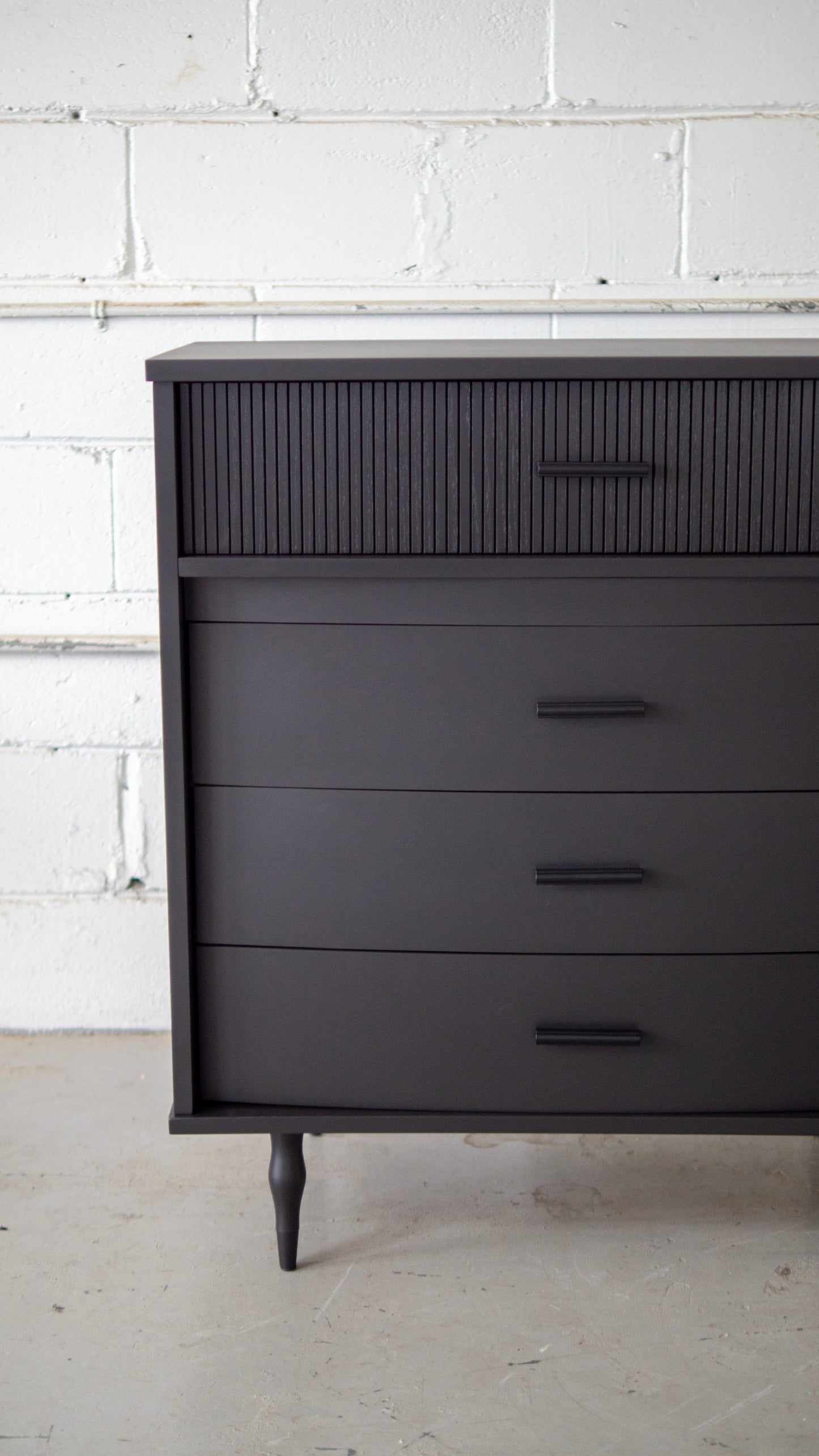 All-Black MCM Tallboy Dresser