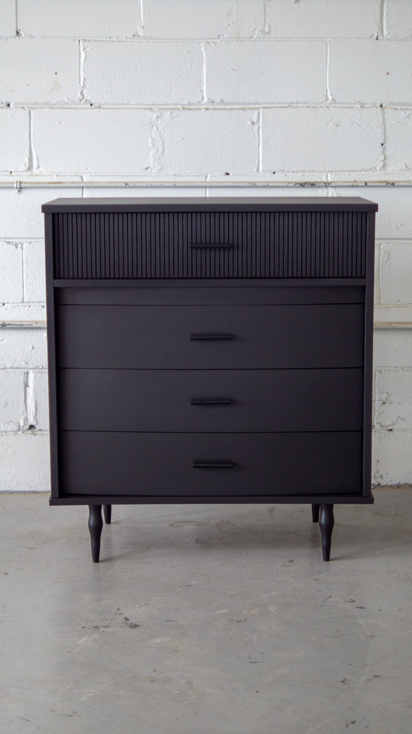 All-Black MCM Tallboy Dresser