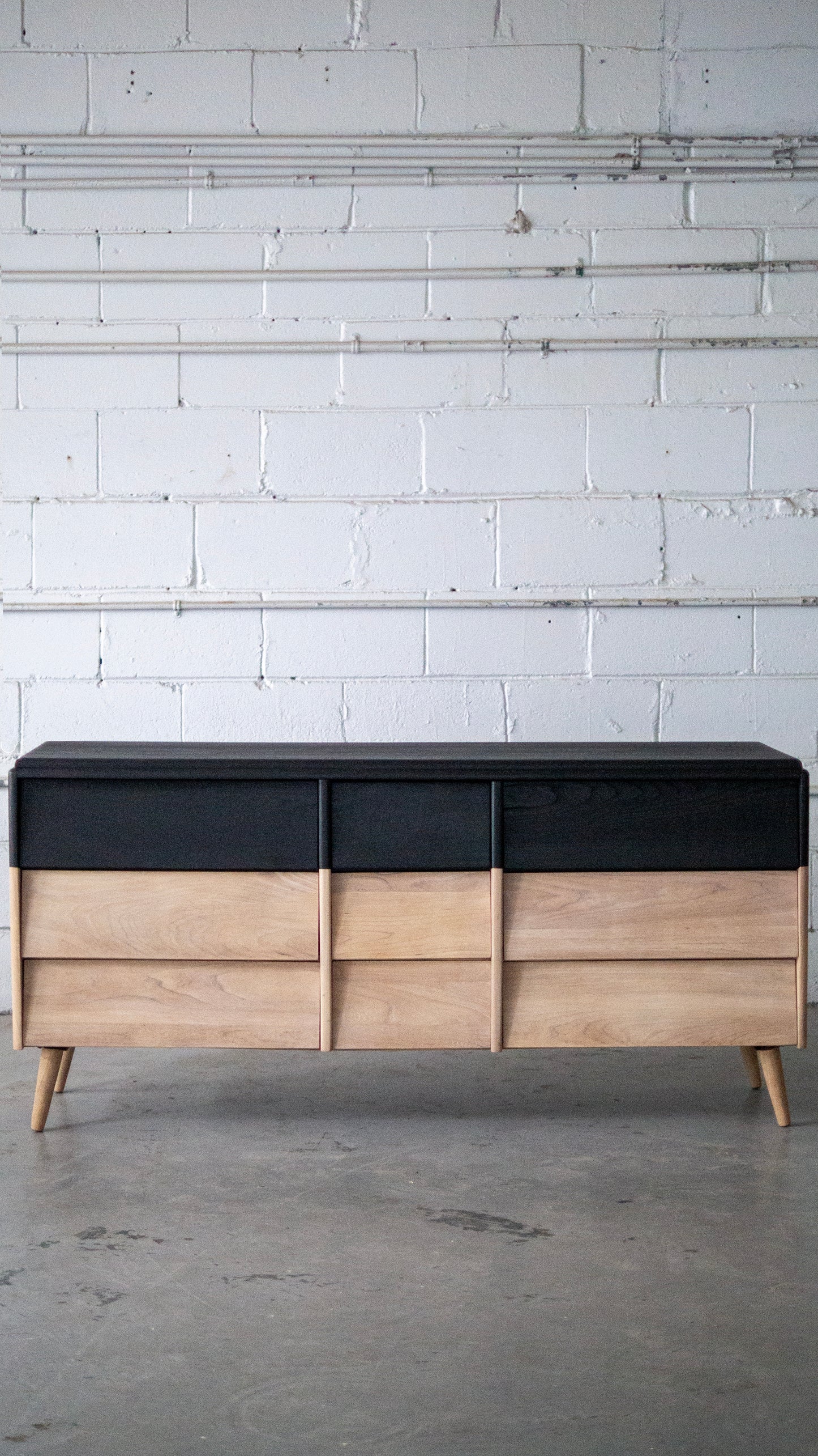 Solid Elm and Black Dipped MCM Dresser