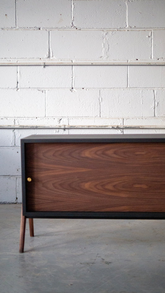 Black and Walnut MCM Media Console