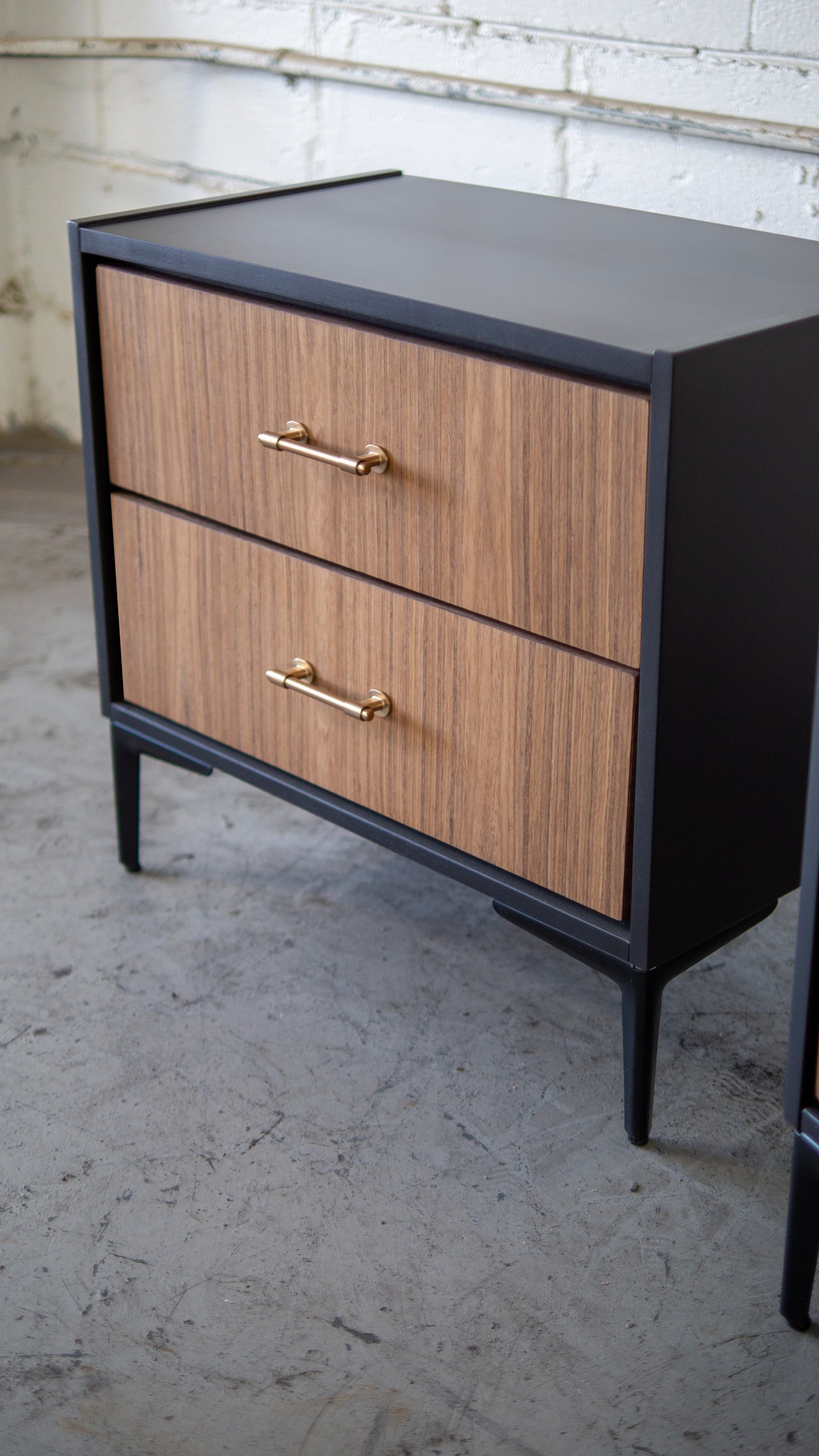 Black and Walnut Elegant Nightstands