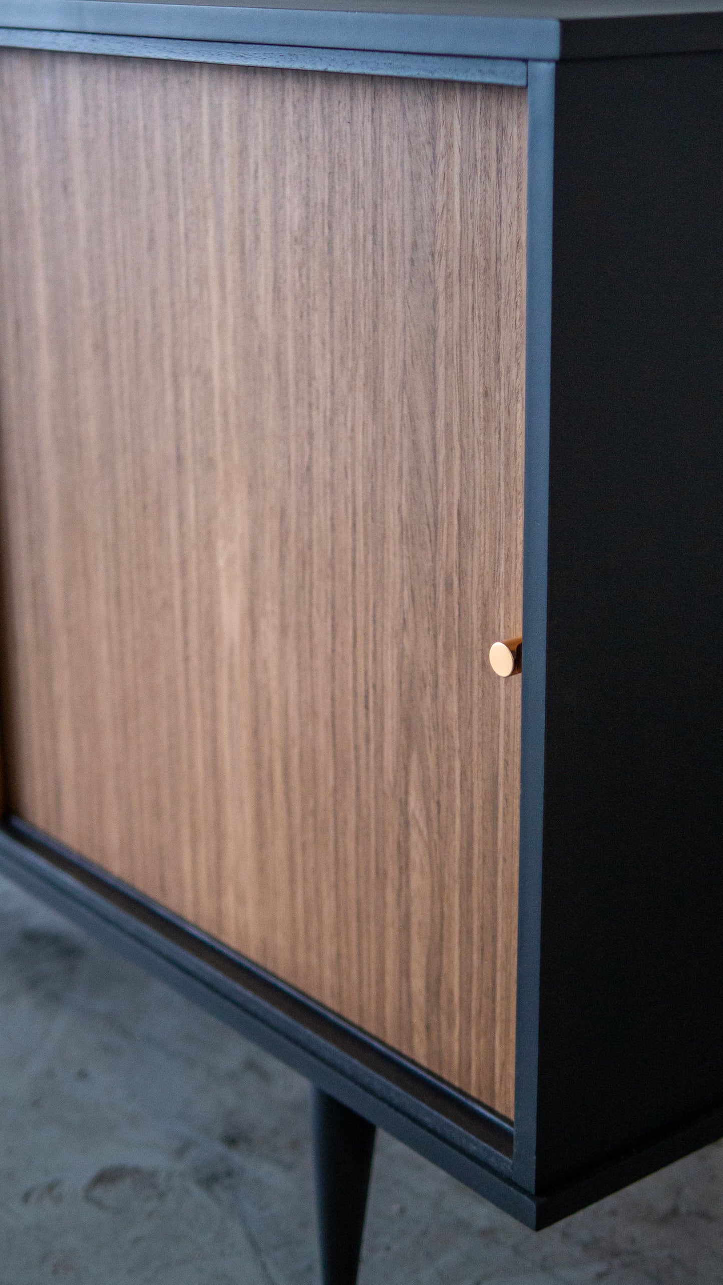 Walnut MCM Credenza — Vintage Sliding Door Storage Toronto