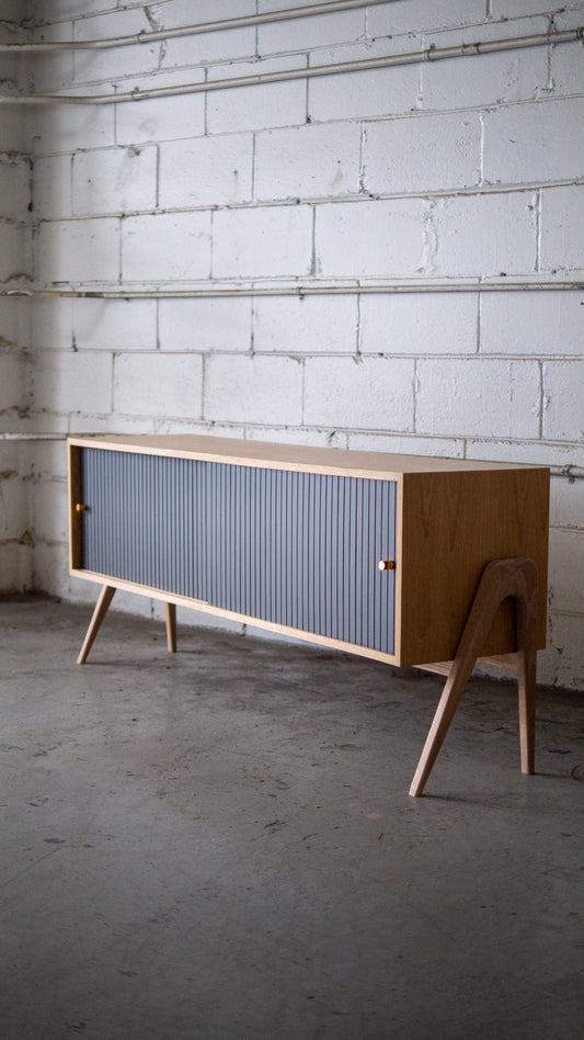 Gorgeous Fluted Media Console/Record Holder