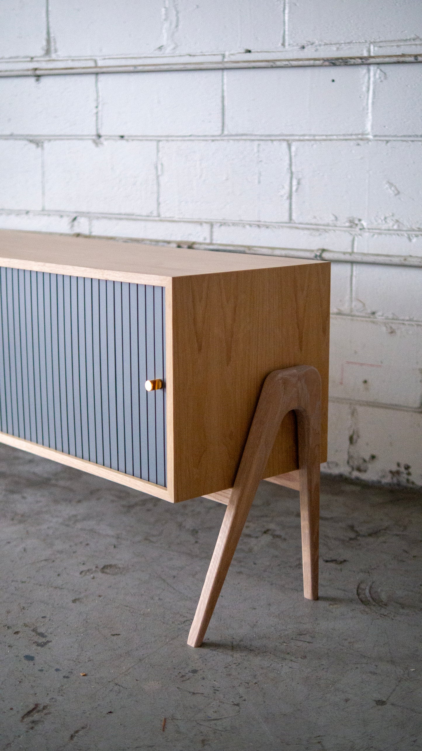 Gorgeous Fluted Media Console/Record Holder
