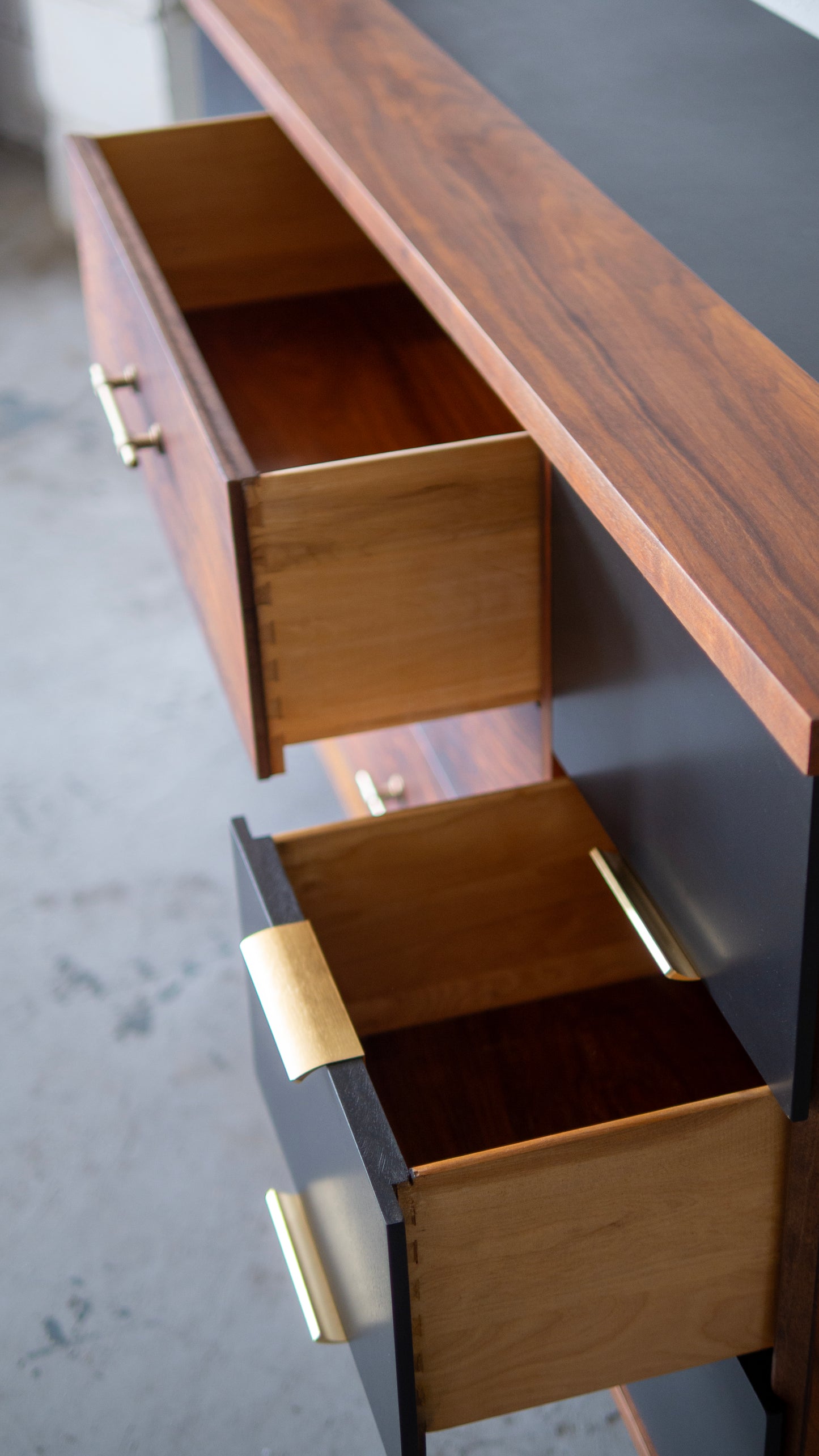 Walnut Burl Mid Century Dresser Revival
