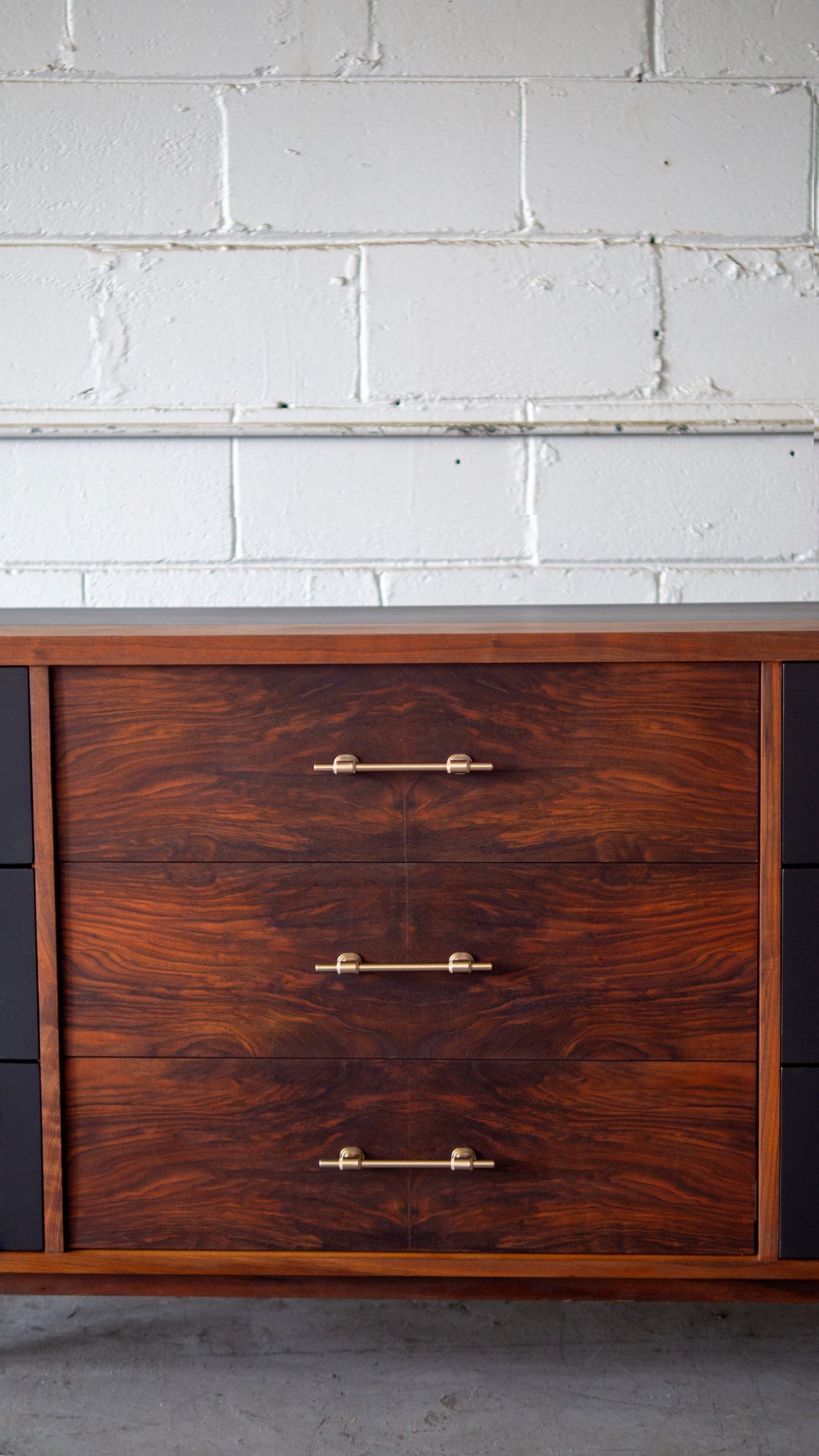 Walnut Burl Mid Century Dresser Revival